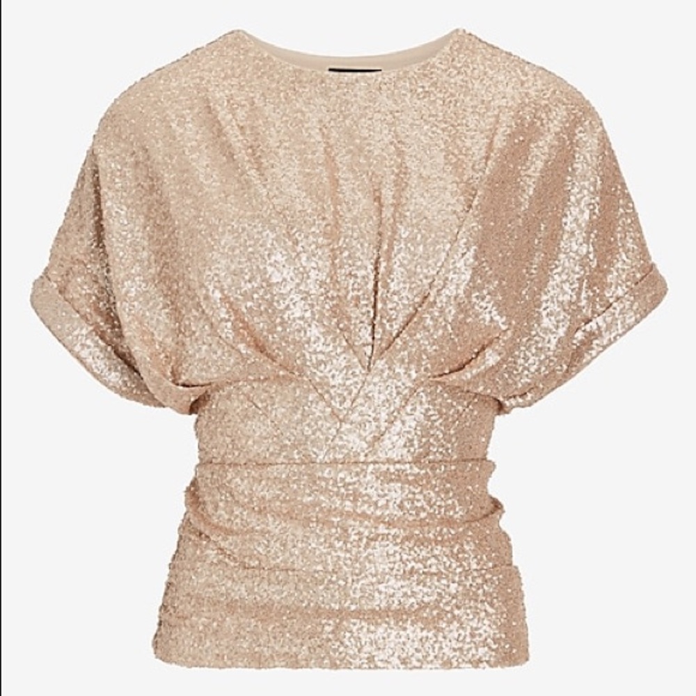 Express Sequin Cinched front top
